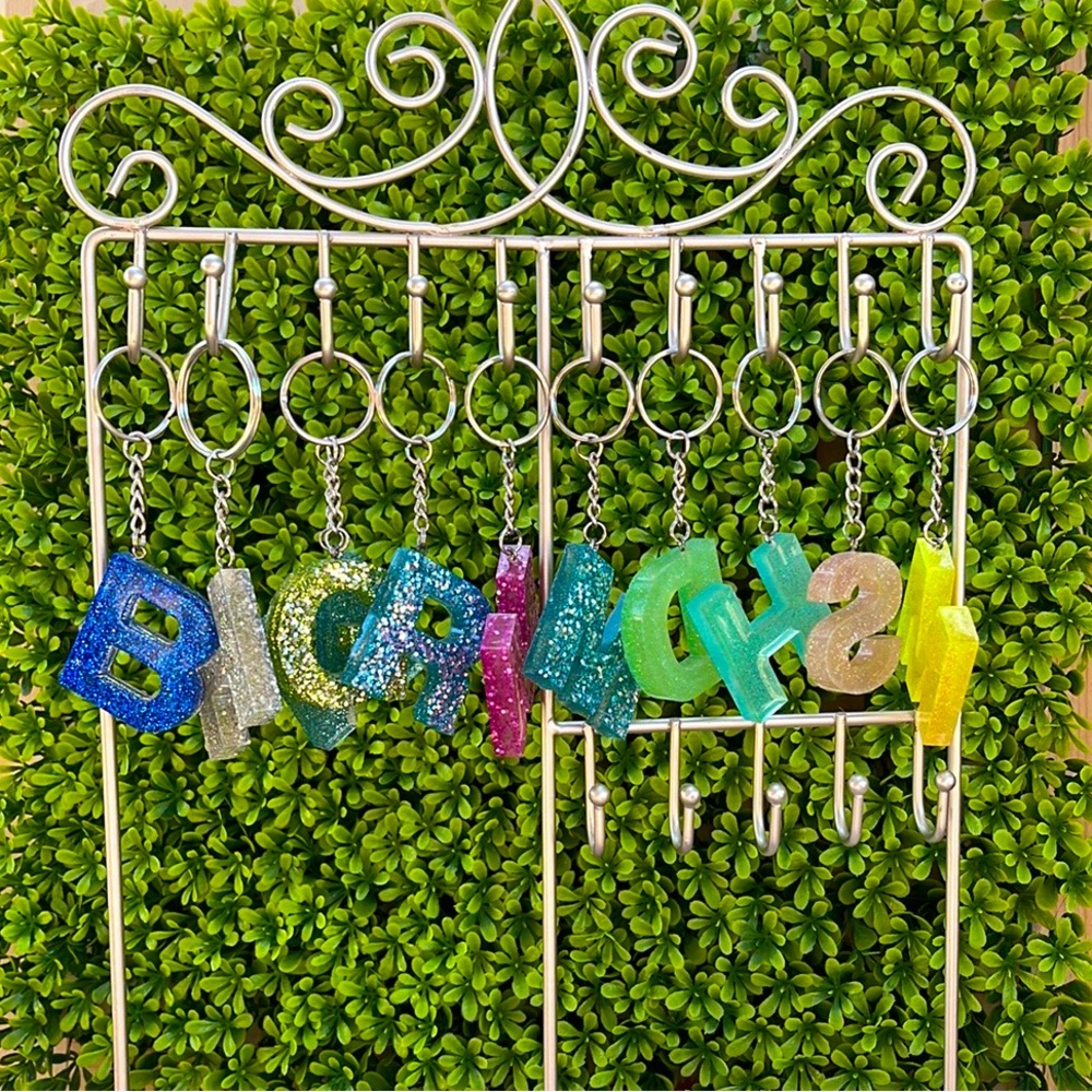 Handmade Monogram Resin Keychain